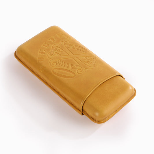 Fuente The OpusX Society OXS Spanish Cow Nobuk Leather 3-Cigar Case - El Camel (yellow)