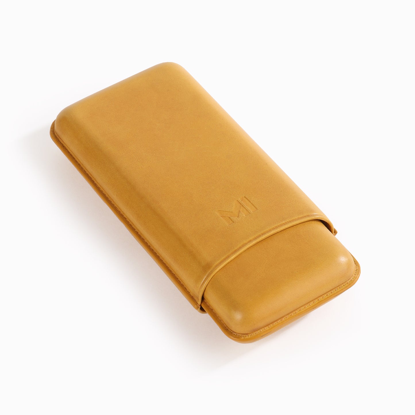 Fuente The OpusX Society OXS Spanish Cow Nobuk Leather 3-Cigar Case - El Camel (yellow)