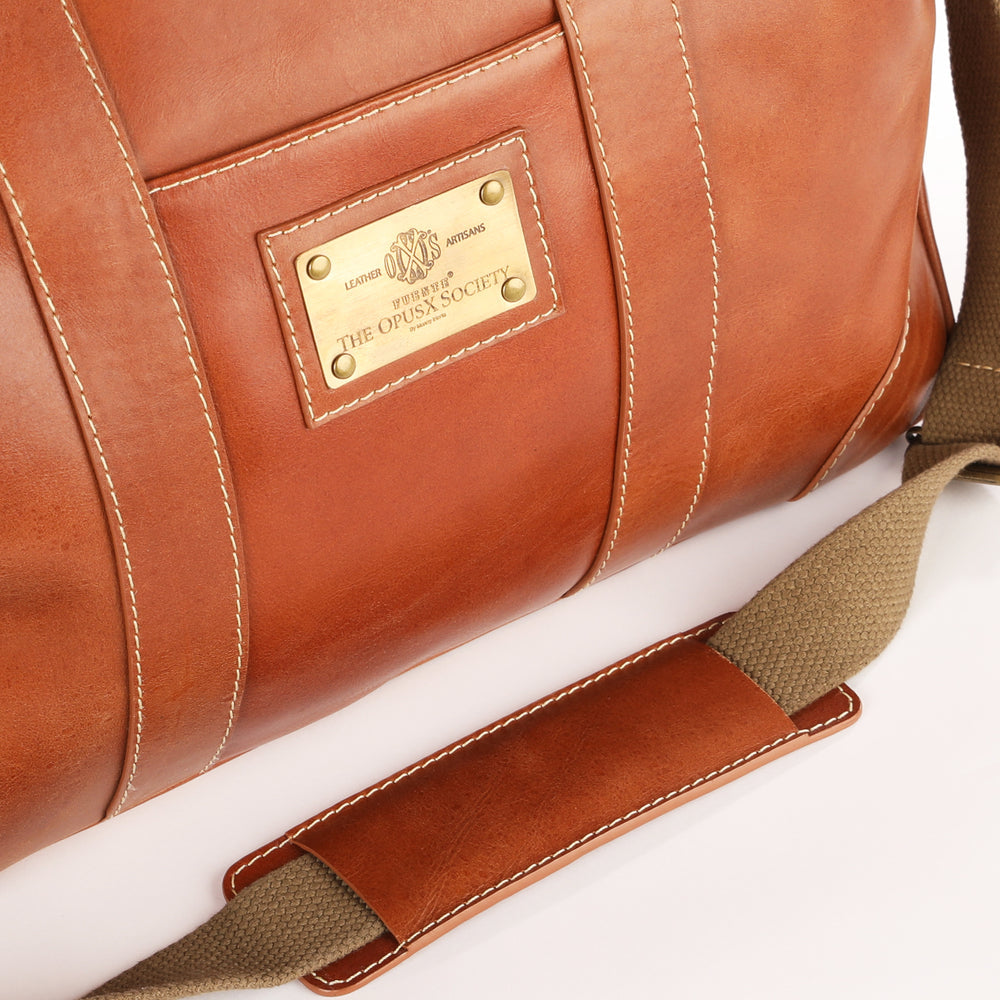 Fuente The OpusX Society Italian Leather Duffle Bag - Camel