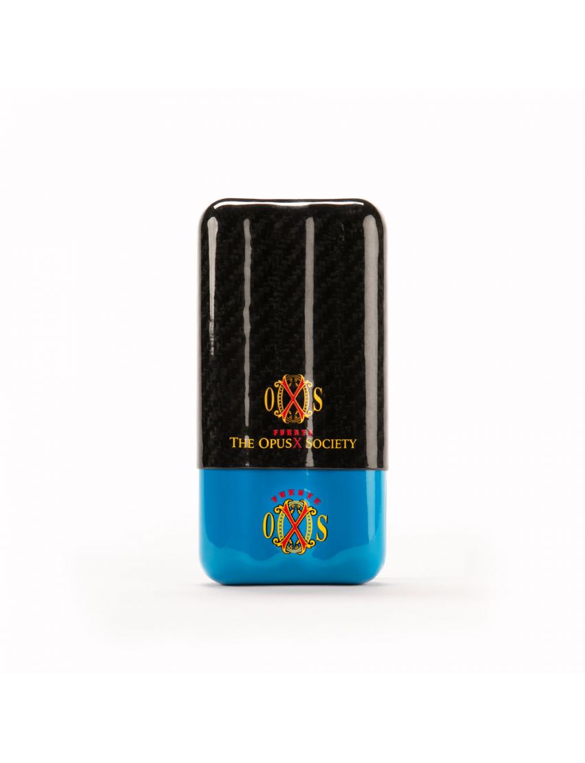Fuente Die OpusX Gesellschaft 3 Zigarre Kohlefaser Fall blau