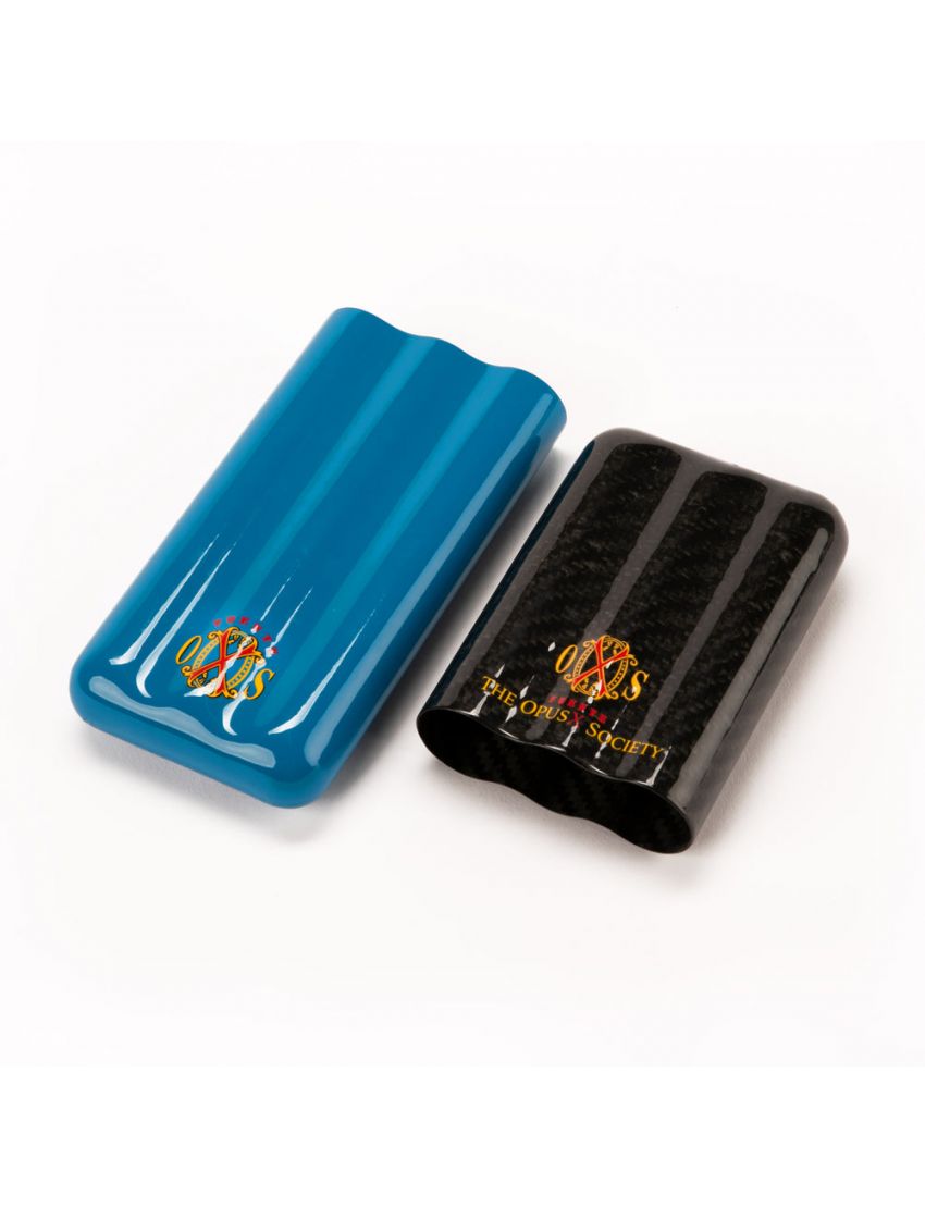 Fuente Die OpusX Gesellschaft 3 Zigarre Kohlefaser Fall blau