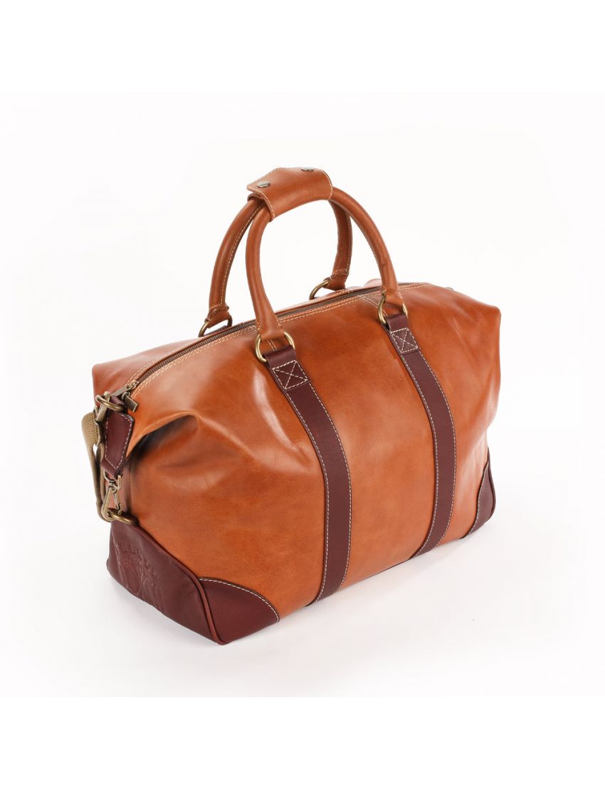 Fuente The OpusX Society Italian Leather Duffle Bag - Burgundy