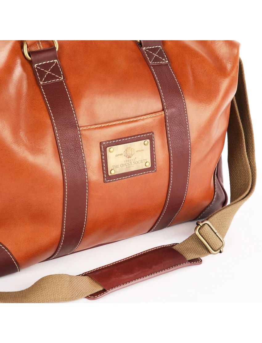 Fuente The OpusX Society Italian Leather Duffle Bag - Burgundy