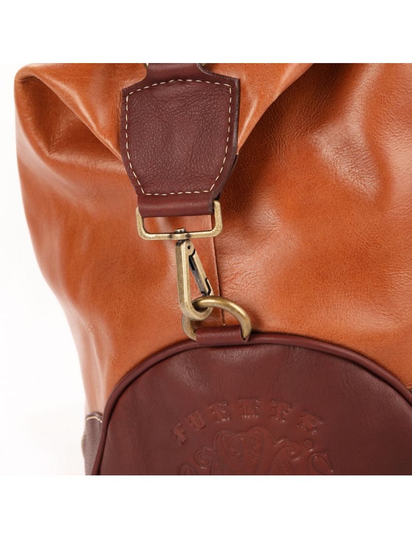 Fuente The OpusX Society Italian Leather Duffle Bag - Burgundy
