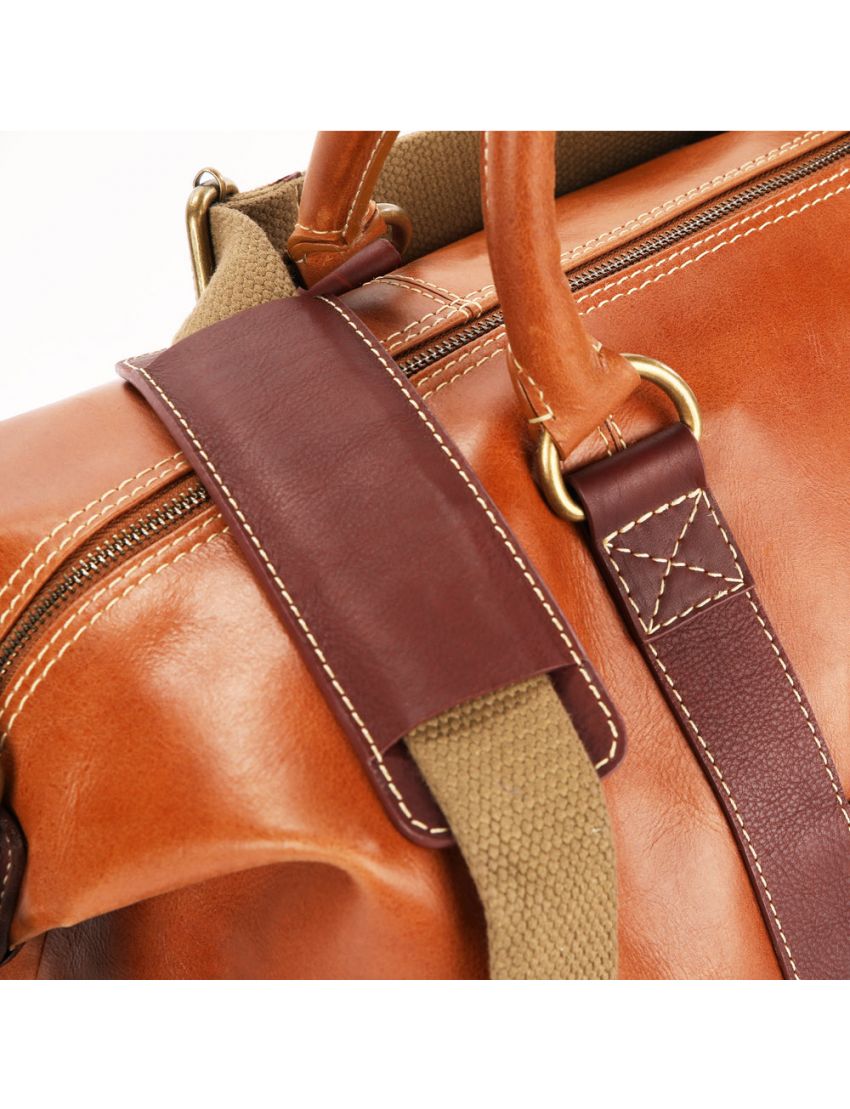 Fuente The OpusX Society Italian Leather Duffle Bag - Burgundy