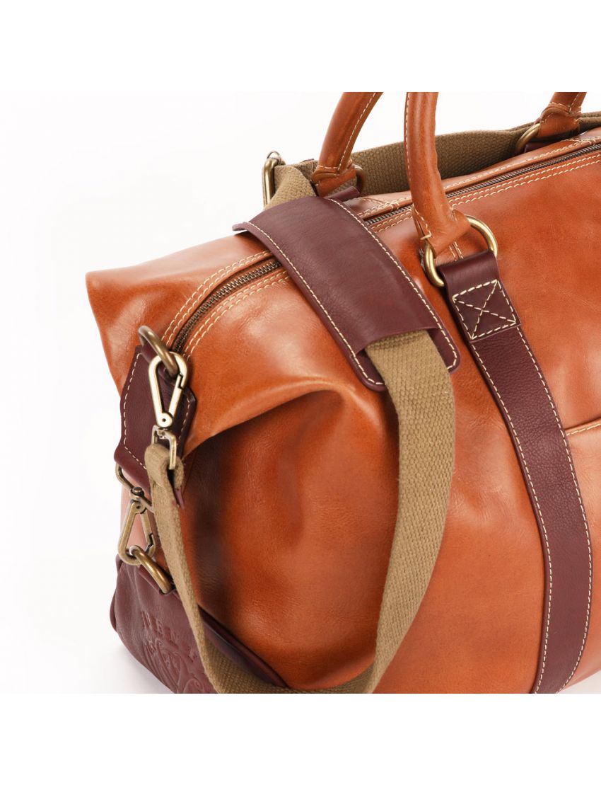 Fuente The OpusX Society Italian Leather Duffle Bag - Burgundy