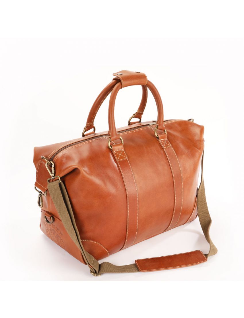 Fuente The OpusX Society Italian Leather Duffle Bag - Camel