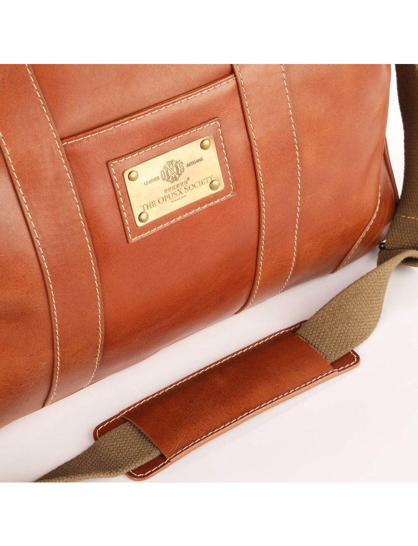 Fuente The OpusX Society Italian Leather Duffle Bag - Camel