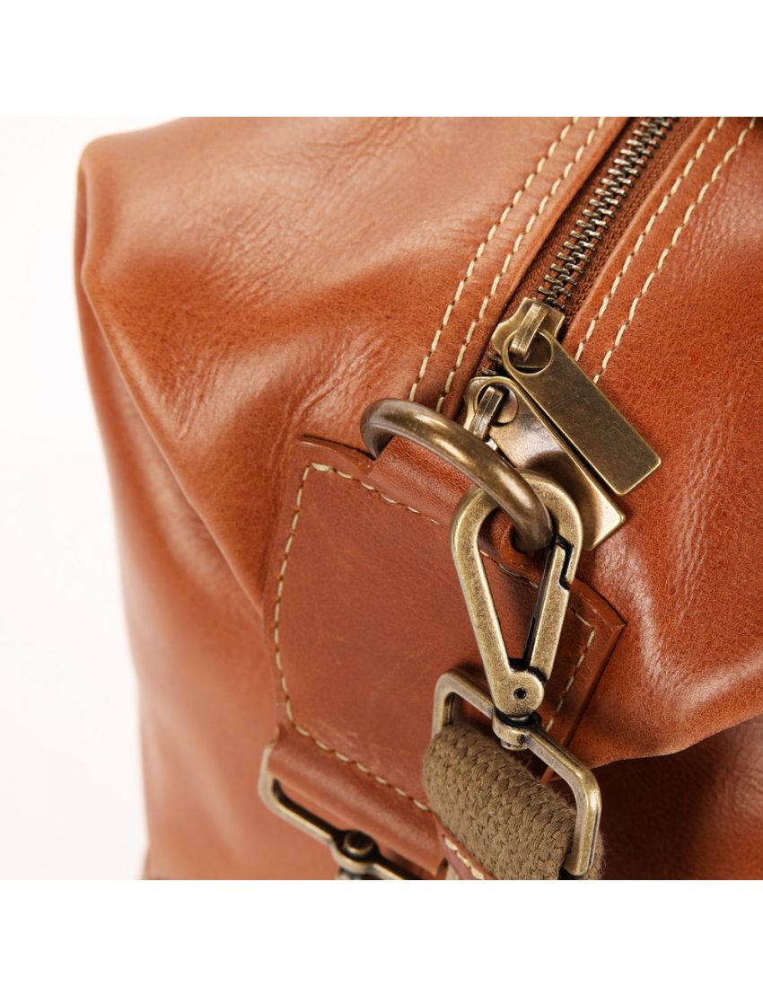 Fuente The OpusX Society Italian Leather Duffle Bag - Camel