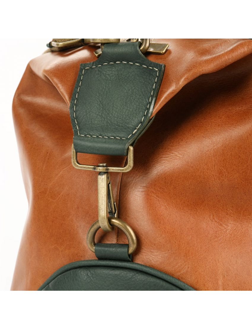 Fuente The OpusX Society Italian Leather Duffle Bag - Olive