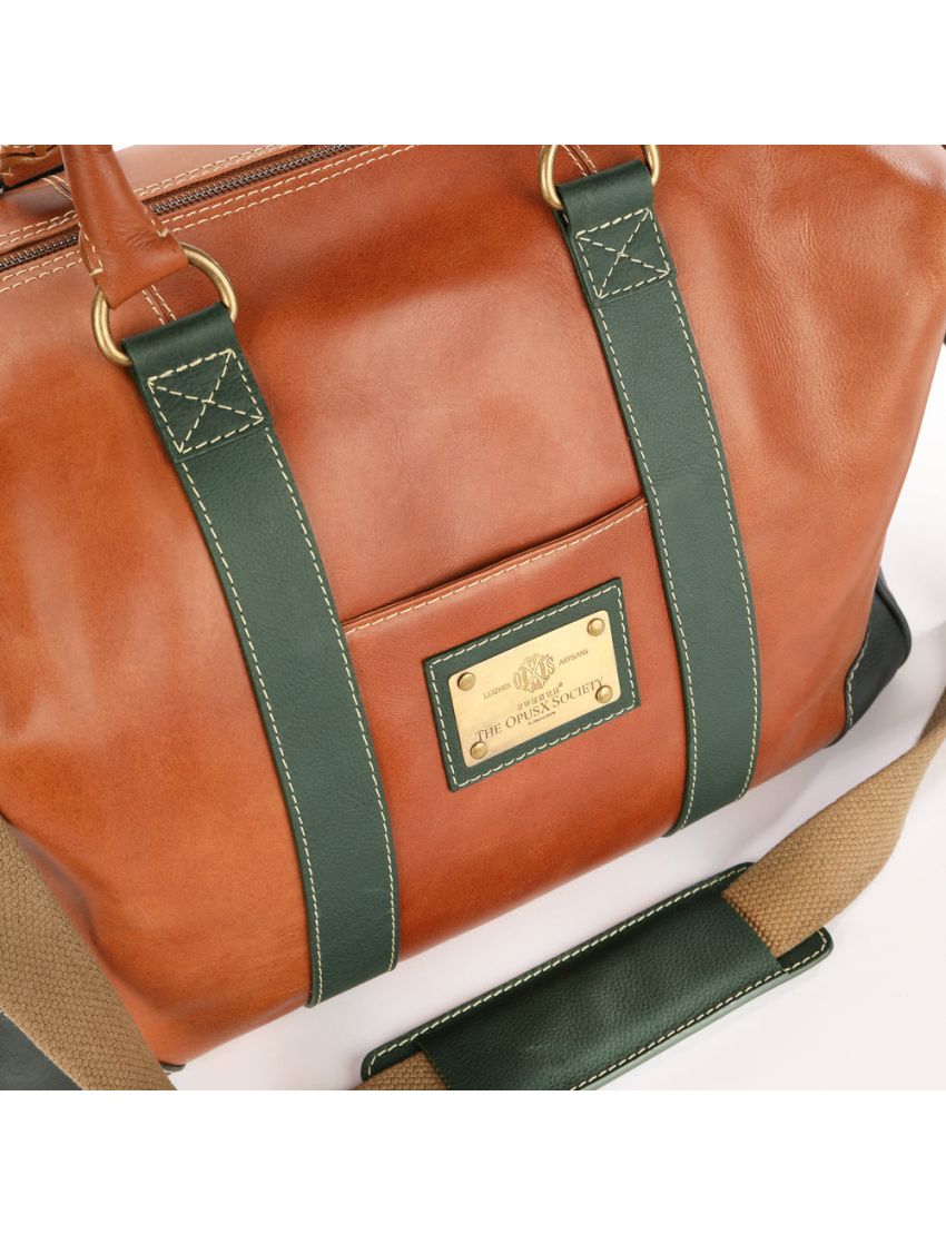 Fuente The OpusX Society Italian Leather Duffle Bag - Olive