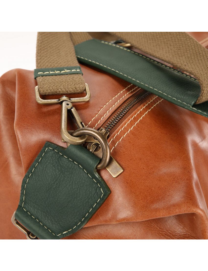 Fuente The OpusX Society Italian Leather Duffle Bag - Olive