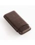 Fuente The OpusX Society OXS Spanish Cow Nobuk Leather 3-Cigar Case - Chocolate (brown)