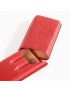 Fuente The OpusX Society OXS Spanish Cow Nobuk Leather 3-Cigar Case - El Rojo (red)